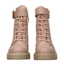 Beige Leather Ankle Boots