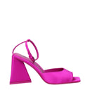 Pink Satin Stiletto Heels Sandals