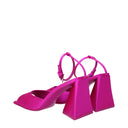 Pink Satin Stiletto Heels Sandals