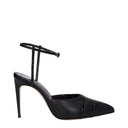 Black Leather High Heel Pumps