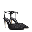 Black Leather High Heel Pumps