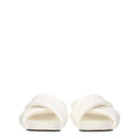 White Leather Slippers Sandals