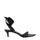 Black Leather Flat Sandals