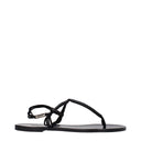 Black Leather Flip-Flop Sandal