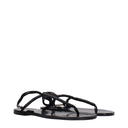 Black Leather Flip-Flop Sandal
