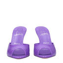 Purple Leather Wedges Sandals