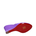 Purple Leather Wedges Sandals