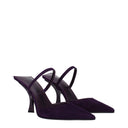 Purple Leather Stiletto Heels Sandals