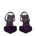 Purple Leather Stiletto Heels Sandals