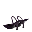 Purple Leather Stiletto Heels Sandals