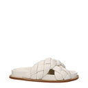 Beige Leather Slippers Sandals