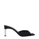 Black Satin Stiletto Heels Sandals