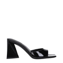 Black Leather Stiletto Heels Sandals