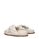 Beige Leather Slippers Sandals