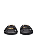 Black Leather Slippers Sandals