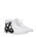 White Fabric High Tops