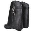 Black Leather Ankle Boots