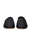 Black Leather Slides