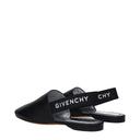 Black Leather Mules
