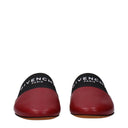 Red Leather Slippers Sandals