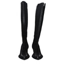 Black Fabric Lace-Up Boots