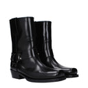 Black Leather Ankle Boots