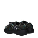 Green Fabric Slip-On Loafers