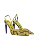 Yellow Leather High Heel Pumps