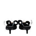 Black Satin Flat Sandals