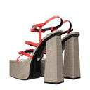 Orange Leather Platforms