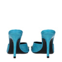 Light Blue Leather Stiletto Heels Sandals