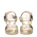 Gold Leather Wedges Sandals