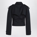 Alexander McQueen Short double-breasted navy blue jacket