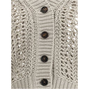 Cardigan in perforated knit