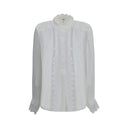 Ruffled silk muslin and lace Blouse