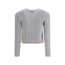Ladder Full Needle Rib Stitch V Neck Car
