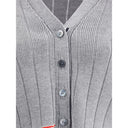 Ladder Full Needle Rib Stitch V Neck Car