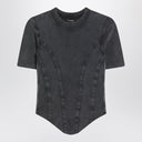 Balenciaga Washed black corset-style T-shirt