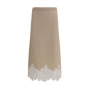 Wool and lace Midi Skirt