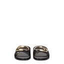 Black Leather Slippers Sandals