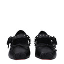 Black Leather Ballet Flats