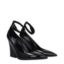 Black Leather Platforms Pumps