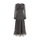 Silk long Dress with rouches