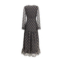 Silk long Dress with rouches