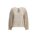 Floral print silk blouse