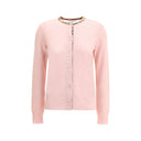 Check collar wool Cardigan