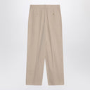 Pantalones de algodón y lino color caqui claro The Row Lilas