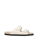 Beige Leather Slippers Sandals