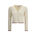 Ladder Full Needle Rib Stitch V Neck Car