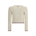 Ladder Full Needle Rib Stitch V Neck Car